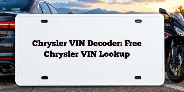 Chrysler VIN Decoder: Free Chrysler VIN Lookup