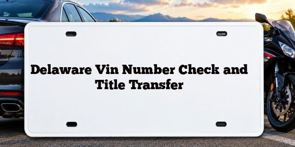 Delaware Vin Number Check and Title Transfer