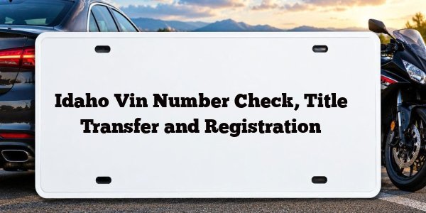 Idaho Vin Number Check, Title Transfer and Registration