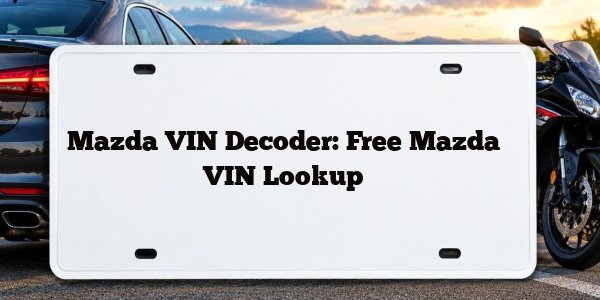 Mazda VIN Decoder: Free Mazda VIN Lookup