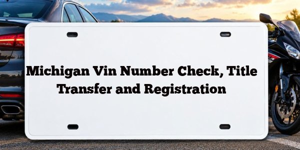 Michigan Vin Number Check, Title Transfer and Registration