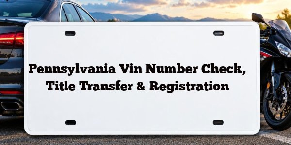 Pennsylvania Vin Number Check, Title Transfer & Registration